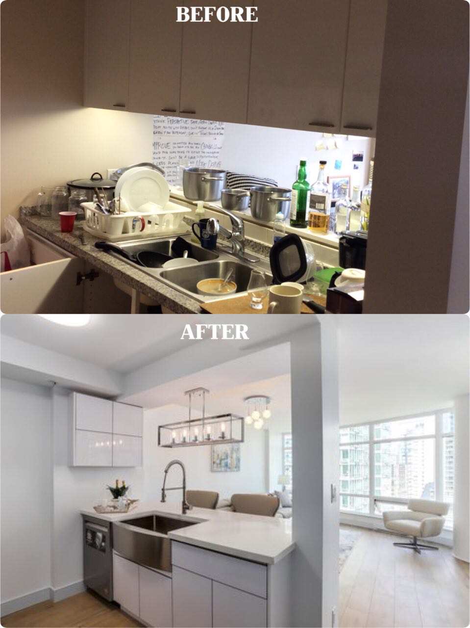 Kitchen transformation — before and after rehab