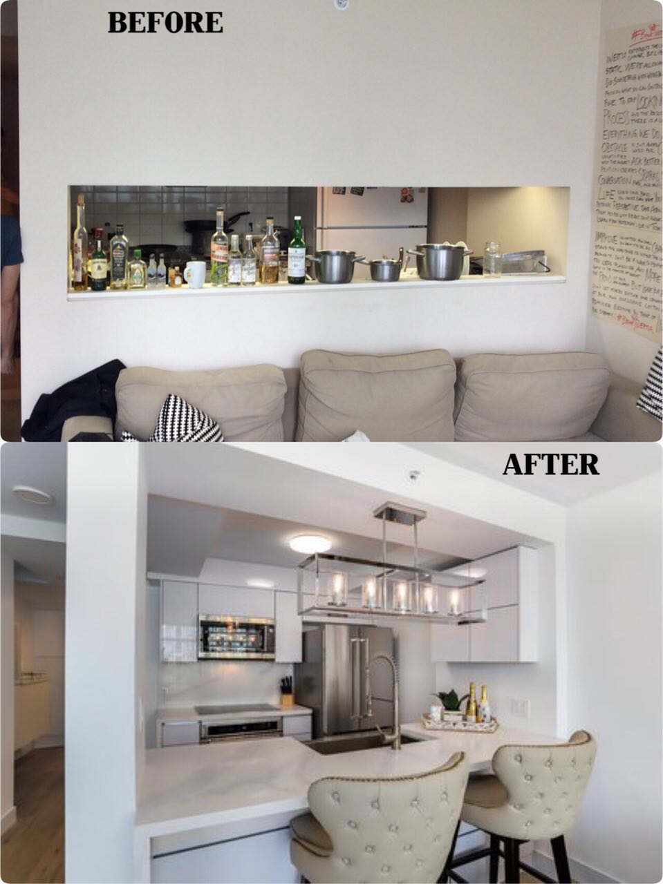 Kitchen & living space transformation — before and after rehab